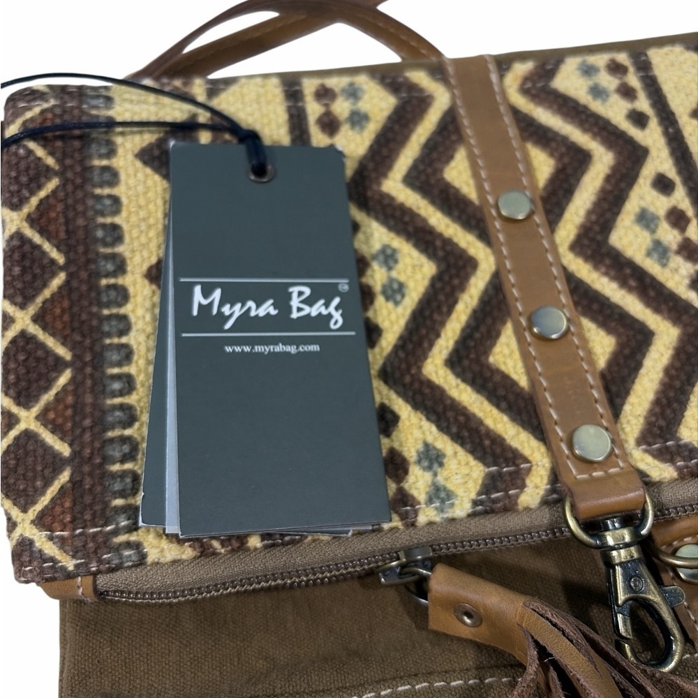 Myra Bag Womens Talia Range Canvas Leather Tribal Crossbody Shoulder Purse - Picture 13 of 14